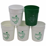 Five (5) Masters Tournament Logo Plastic Drink Cups - 1987 & 1988