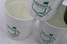 Five (5) Masters Tournament Logo Plastic Drink Cups - 1987 & 1988