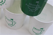 Five (5) Masters Tournament Logo Plastic Drink Cups - 1987 & 1988