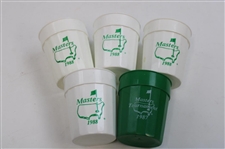 Five (5) Masters Tournament Logo Plastic Drink Cups - 1987 & 1988