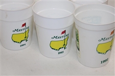 Six (6) Masters Tournament Logo Plastic Drink Cups - 1992, 1994 & 1995