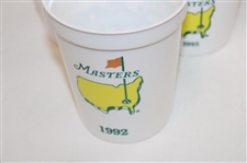 Six (6) Masters Tournament Logo Plastic Drink Cups - 1992, 1994 & 1995