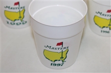 Seven (7) Masters Tournament Logo Plastic Drink Cups - 1996, 1997 & 1999