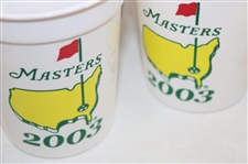 Ten (10) Masters Tournament Logo Plastic Drink Cups - 2000, 2001, 2003 & 2004