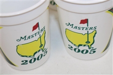 Five (5) Masters Tournament Logo Plastic Drink Cups - 2005, 2007 & 2008