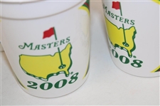 Five (5) Masters Tournament Logo Plastic Drink Cups - 2005, 2007 & 2008