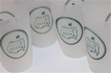 Fourteen (14) Masters Tournament Logo Clear Plastic Drink Cups - 2011, 2012 & 2014