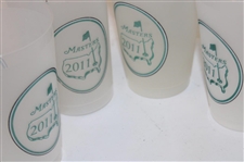 Fourteen (14) Masters Tournament Logo Clear Plastic Drink Cups - 2011, 2012 & 2014