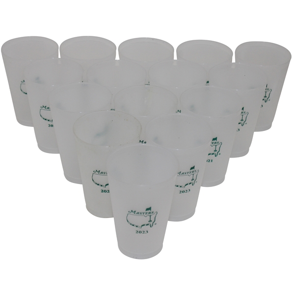 Fifteen (15) Masters Tournament Logo Clear Plastic Drink Cups - 2020, 2021 & 2023