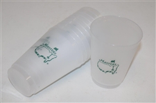 Twenty-Six (26) Masters Tournament Logo Undated Clear & Green Plastic Drink Cups