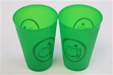Twenty-Six (26) Masters Tournament Logo Undated Clear & Green Plastic Drink Cups