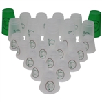 Twenty-Six (26) Masters Tournament Logo Undated Clear & Green Plastic Drink Cups