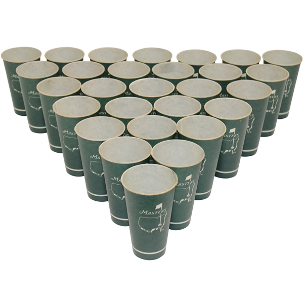 Twenty-Eight (28) Classic Masters Tournament Logo Undated Green Paper Drink Cups