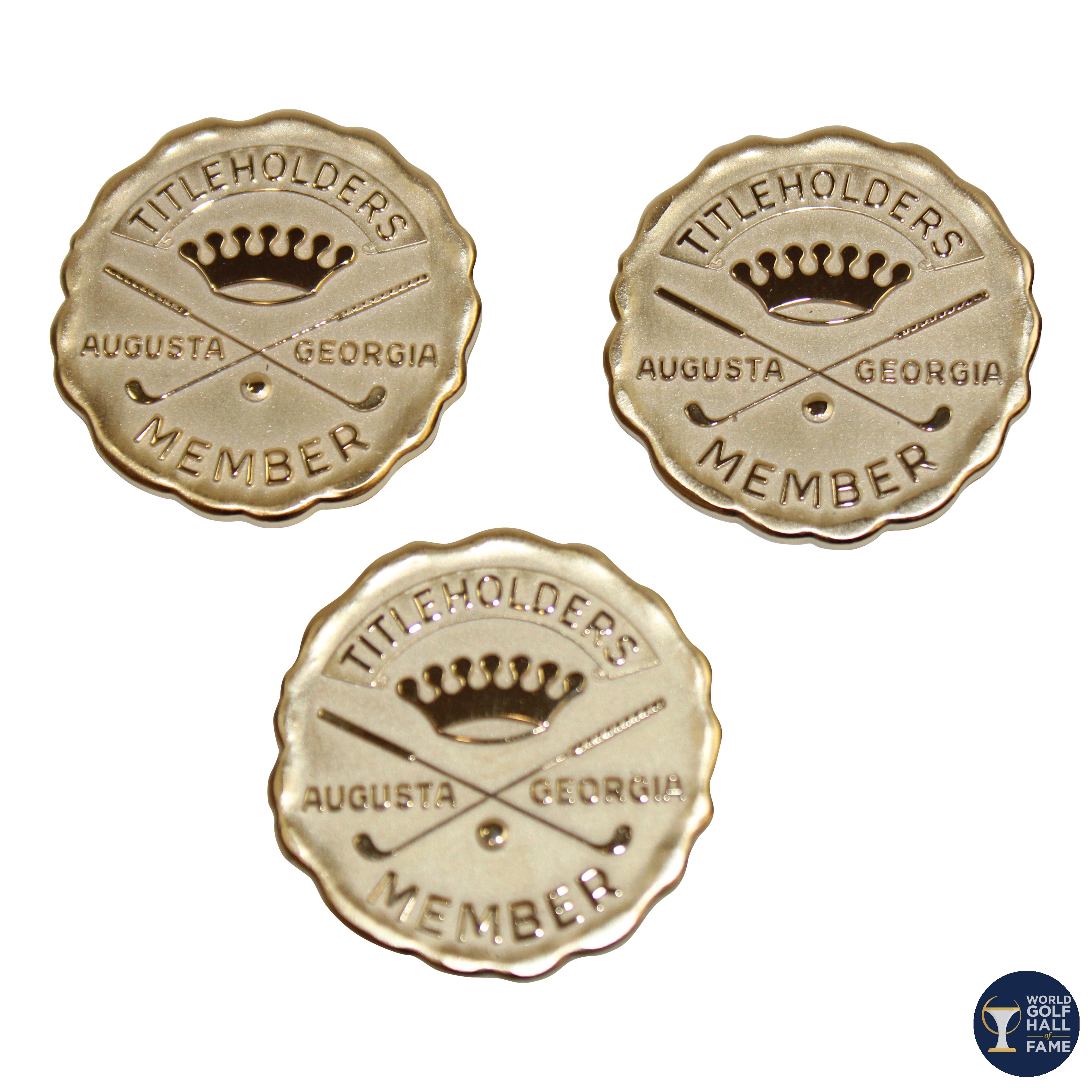 Lot Detail - Three (3) Titleholders Augusta Georgia Member Badges/Pins ...