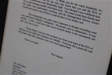 Jack Nicklaus Signed Letter to Past PGA President Will Mann w/ 2000 PGA Champ Content JSA ALOA