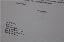 Jack Nicklaus Signed Letter to Past PGA President Will Mann w/ 2000 PGA Champ Content JSA ALOA
