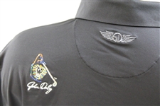 John Daly Signed Personal Straight Down Black Performance 3XL Shirt w/Sponsors JSA ALOA