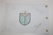 Love III, Woosnam, Mallon & Ochoa Signed World Golf Hall of Fame Flag JSA ALOA