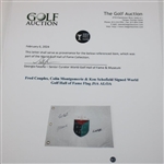 Fred Couples, Colin Montgomerie & Ken Schofield Signed World Golf Hall of Fame Flag JSA ALOA