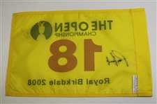 Padraig Harrington Signed 2008 The Open at Royal Birkdale Flag JSA ALOA