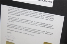 Michael Jordan Signed Ltd Ed Letter Deluxe Framed Display #BAC43332