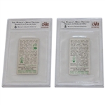 Two (2) 1934 Churchmans 3 Jovial Golfers Golf Cards BVG 