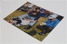 Lee Trevino Signed Sitting on Golf Bag 11x14 Photo JSA ALOA