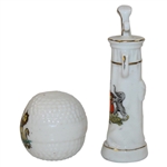 Crestedware Victorian Era Bramble Golf Ball & A Golf Bag w/Clubs