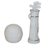 Crestedware Victorian Era Bramble Golf Ball & A Golf Bag w/Clubs