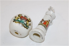 Crestedware Victorian Era Bramble Golf Ball & A Golf Bag w/Clubs