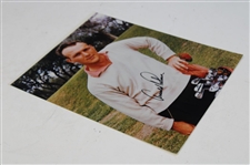 Arnold Palmer Signed Posing with Golf Bag/Clubs 11x14 Oversize Photo JSA ALOA