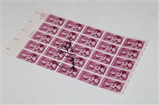 Arnold Palmer Signed Babe Zaharias Stamp Sheet JSA ALOA