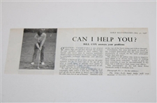 Arnold Palmer Signed 1958 Golf Illustrated Putting Progression Magazine Clipping JSA ALOA