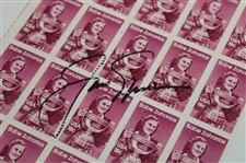 Jack Nicklaus Signed Babe Zaharias USA Stamp Sheet (25 Stamps) JSA ALOA