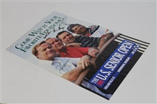 Big 3' Palmer, Nicklaus, Player & Lee Signed 1991 US Senior Open Ad JSA ALOA