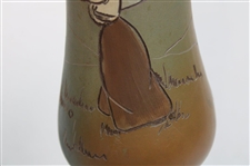 Early 1900's Weller Dickensware Female Golfer Vase