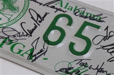 Palmer, Watson Trevino, Player & others Signed 1990 PGA at Shoal Creek License Plate JSA ALOA
