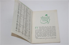 1965 Masters Tournament Spectator Guide - Jack Nicklaus Winner