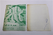 1960 PGA Championship at Firestone CC Official Program w/Pairing Sheets
