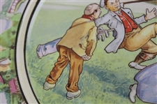 Lady Golfer Post-Swing with Caddy 'Full Swing' Bridgwood & Son Porcelain Plate