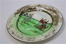 Stymied Golfer w/Caddies & Opponents w/Golf Club & Castle Rimmed Foley Shelley Porcelain Plate