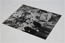 Arnold Palmer & Gary Player Signed Arnie Post Swing As Gary Watches 8x10 Photo JSA ALOA