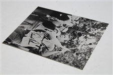 Arnold Palmer & Gary Player Signed Arnie Post Swing As Gary Watches 8x10 Photo JSA ALOA