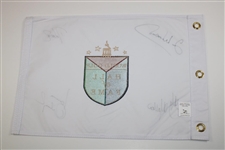 Love III, Woosnam, Mallon & Ochoa Signed World Golf Hall of Fame Flag JSA ALOA