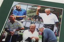 Arnold Palmer Signed Cut Signature with Matted Masters Collage Display JSA ALOA