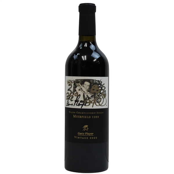 Gary Player Signed Muirfield 1959 Ltd Ed Major Champ Series 2003 Wine Bottle JSA ALOA