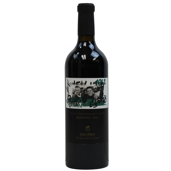 Gary Player Signed Augusta 1961 Ltd Ed Major Champ Series 2004 Wine Bottle JSA ALOA