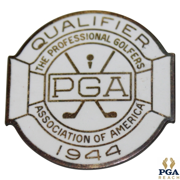 1944 PGA Championship at Manito G&CC Contestant Badge - Bob Hamilton Winner