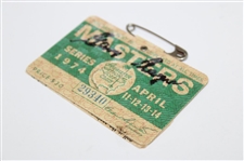 Gary Player Signed 1974 Masters SERIES Badge #29340 JSA ALOA
