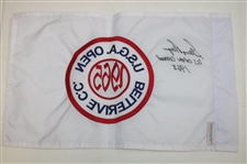 Gary Player Signed US Open at Bellerive CC Embroidered Flag Inscribed 'US Open Champ 1965' JSA ALOA